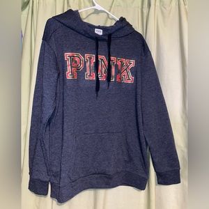 Victoria's Secret Women's Grey and Red Sweatshirt PINK Small